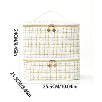 Feihong Cross-border Double-layer Gold Wire Cosmetic Bag Large Capacity Nail Polish Storage Bag Portable Handbag