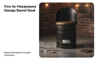 Oil Drum Storage Stool Upcycled Barrel Furniture Padded Seat for Bar Owners