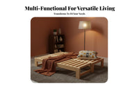Multi-Functional Extendable Slatted Bed Space-Saving Two-Person-Sizedto-King Daybed with Trundle Sturdy Structure Convertible Sofa No Box Foundation Required for Apartment Dwellers, Students, Homeowners, Small Areas, Living Room, Sleepovers