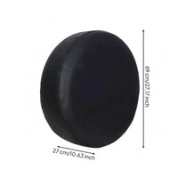 Lychee-Grain Texture PVC Leather Spare Tire Cover Stitched Seams Round Spare Tire Cover Fitted Shape Vehicle Accessory Adjustable Fit