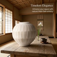 Wabi-Sabi Ceramic Vase, Hand-Painted Chinese Style