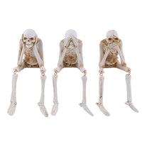 Halloween Skeleton Resin Figurine Set - Hear No Evil, See No Evil, Speak No Evil
