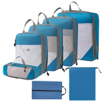 7 Pieces Travel Packing Cubes Mesh Luggage Organizer Set Portable for Travelers