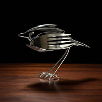 Robin Figurine Handmade Look Scrap Metal Bird Decor Rustic Aesthetic