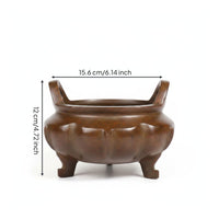 Lotus Incense Burner Brown Metallic-Like Finish Copper Incense Burner Side
