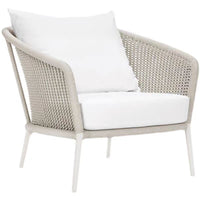 Nordic Outdoor Rattan Sofa Set with Footstool and Side Table, Metal Frame