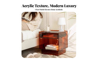 Clear Side Cabinet Light Luxury Bedside Table Transparent Design for Guest Room