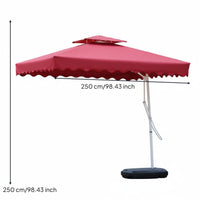 Heavy Duty Easy Open Lever Large Patio Umbrella Waterproof Square Garden Parasol for Homeowners, Business Owners, Backyard, Poolside, Balcony