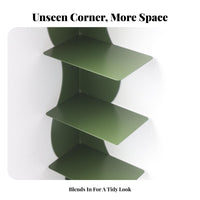Space-Saving Concealed Corner shelf unit Minimalist aesthetic Corner Shelving Unit adaptable Wall Shelf Multi-Purpose for Book Lovers, Minimalists, Apartment Dwellers, Study Room, Small Spaces, Bedroom, Desktop