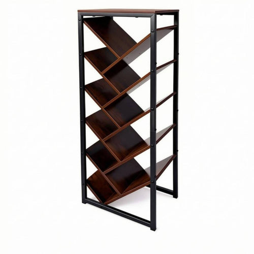 Leaning Tree Shelf Modern Exposed Shelf Bookcase Space-Saving