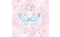 4 Pieces Butterfly Wing Set Glitter Angel Wing Ears Flower Crown Matching rod Children's Dress up for Party