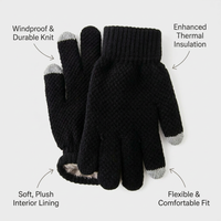 Warm Gloves for Winter, Thermal Gloves for Cold Weather, Knitted Touch, Windproof Outdoor Winter Gloves, Fashion Gloves for
