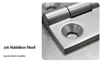 Sturdy Duty Stainless Steel Hinge Water-Resistant Grade Hinge Rustproof Saltwater Durability for Boats, Outdoor