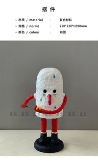 简约卡通彩绘可爱小雪人摆件样板房售楼处客厅电视柜儿童房装饰品