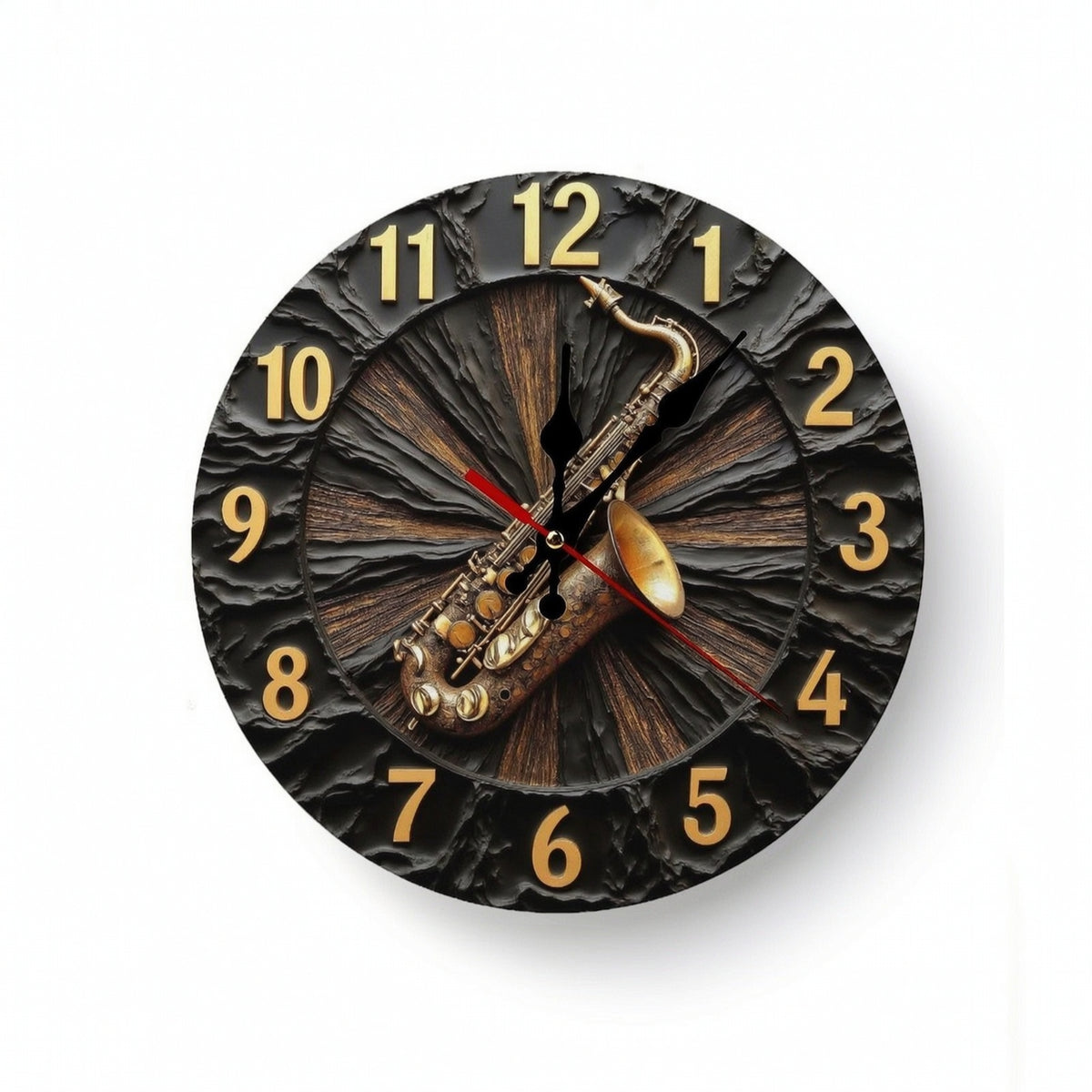 3D Wall Clock Easy-to-Read Clock with 3D Relief Decorative for Bedroom, Office