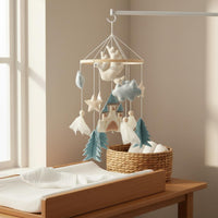Textile Crib Mobile Boho Design Nordic Crib Ornament Child-Centered Inspired