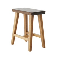 Round Top Four-Legged Stool Hardwood Wood Construction Wooden Seat Nordic Design