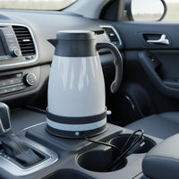 Fast Heating Car Electric Kettle Stainless Steel 12V Water Heater 1200ml Large Capacity Vehicle Water Boiler Anti-Dry Overheat Protection for Truck Drivers, Commuters, Road Trips, Camping