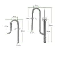 Aquarium Inflow Outflow Pipe Kit Rust Resistant Surface Skimmer Pipe Set