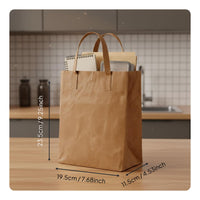 Reusable Paper Bag Waterproof Brown Paper Tote Bag Handbag for Students