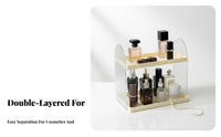 2-Tier Vanity storage-areasaving Makeup Organizer Large Capacity for Gift Givers