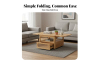 elevateTop Expandable Coffee Table Movable with Casters Multi-Use Surface Adjustable Height Hidden Storage Compartment