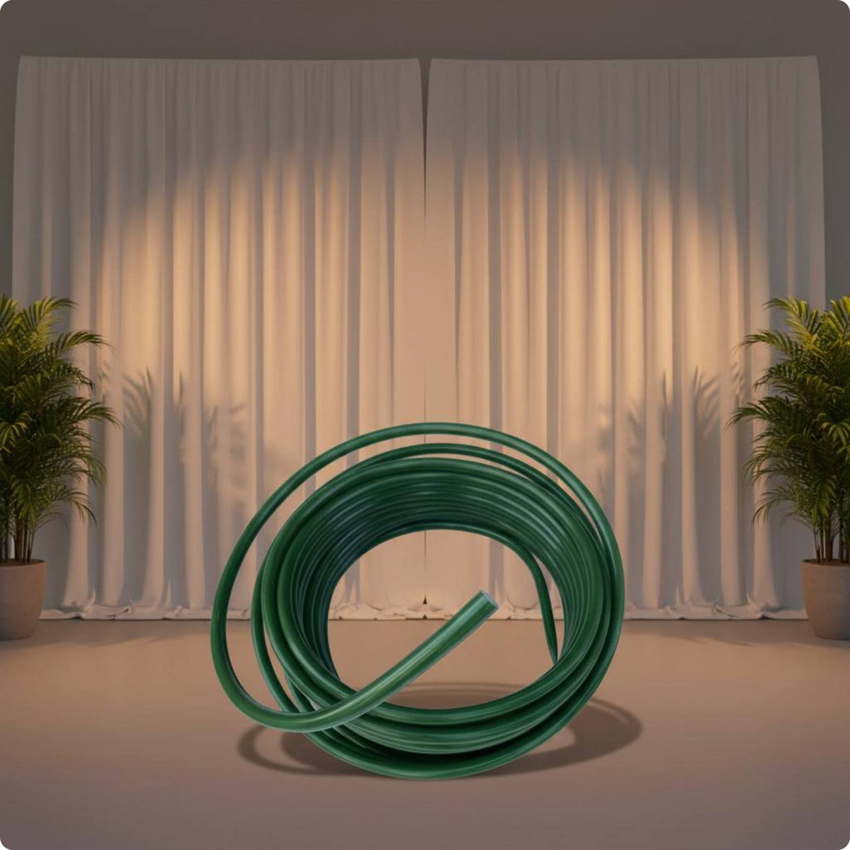 Aluminum-Plastic Tube Hollow Decorative Tube Deep Green for Floral Arrangements