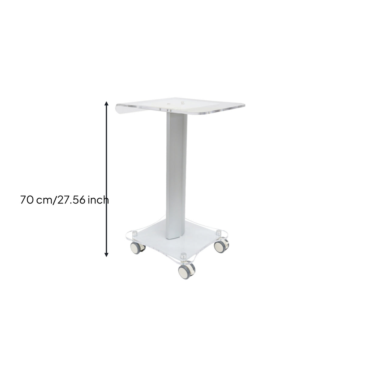 Transparent Beauty Cart with Acrylic Shelf Clear Beauty Cart with Handle Minimalist Rolling Salon Trolley Long-Lasting for Spas