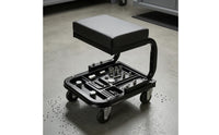 Rolling Workshop Stool Compact Storage Workshop Stool 300 Capacity Work Seating for Mechanics, Repair Shop