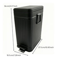 Handshands-off Pedal Trash Can with Lid Slim Trash Can with Foot Pedal Hygienic Rectangular Waste Basket Easy to Clean for Bathroom