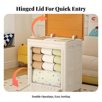 Foldable Wheeled Storage container Large Capacity Compressible Wheeled Chest for Closet