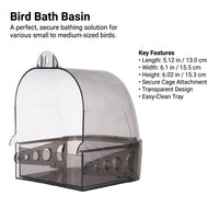 Bird Bath Tub for Cage, Transparent Bird Bath Drawer, Spacious Bird Bath Cage, Pet Bird Bath Box, Ha - Image 8