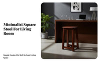 Square Saddle Stool Sturdy Construction Backless Saddle Stool High Load-Bearing Built-in Footrest for Adults, Home Bar, Kitchen