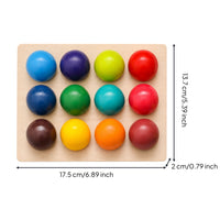 Compact Wooden Color Matching Game Educational Color Matching Puzzle Fine Motor Ball Puzzle Early Learning for Toddlers, Preschoolers, Home, Classroom
