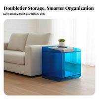 Transparent C-Shaped Table Minimalist Design Nightstand Stain Resistant