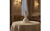 Ornate Candlestick Holder Shiny Candle Holder with Round Base Classic Sturdy for Dining Table