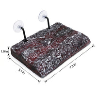 Large Square Turtle Basking Perch, Floating Climbing Ramp for Aquatic Reptiles, Realistic Suction Cup Aquarium Accessory