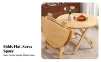 Foldable Design Wooden Fold-up Table Space-Saving Household Furniture Versatile Use Portable Desk Multifunctional for Street Vendors, Apartment Dwellers, Dining Room, Outdoor, Balcony, Home Office