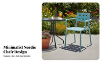 Nordic design Stackable Armchair With Armrests Dining Chair Indoor & exteriordoor Use Seating Furniture Lightweight for Cafe Owners, Design aficionados, Office Managers, Restaurant, Kitchen, Living Room, Balcony