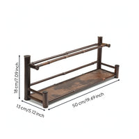 Tea Ware Rack Elegant Accessory Rack with Woven Tray Space Saving Display Stand with Holder for Hosts, Kitchen Countertop