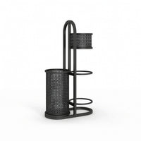 Freestanding Ball Storage Rack with Basket Floor-Standing Sports Equipment Storage Rack Multi-Level Sports Gear Organizer Versatile for Entryway