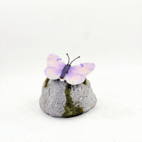 Solar Rock Light with Butterfly LED Decor Lamp with Stone Base Luminous for Yard