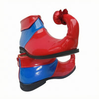 Black Rubber Sole Curled Toe Clown Shoes Synthetic Upper Pointed Toe Clown Shoes Glossy for Stage