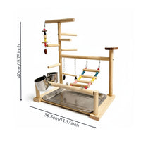 Hanging Toys Tabletop Parrot Stand Natural Wood Tabletop Bird Perch