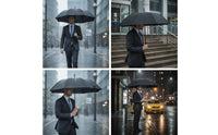 Large Canopy Long-Handle Umbrella Business-Style Automatic Umbrella Reinforced Lightweight for Professionals, Commuters, Couples, Commute, Travel