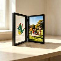 Wooden Handprint Flip Photo Frame for Couples and Family