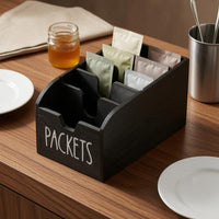 Wooden Desktop Storage Box Compartmented Open-Top Packet Organizer Vintage Wooden Compartment Box for Table