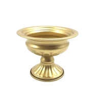 Vase with Flared Rim Gold-Toned Compote Bowl Metallic for Florists