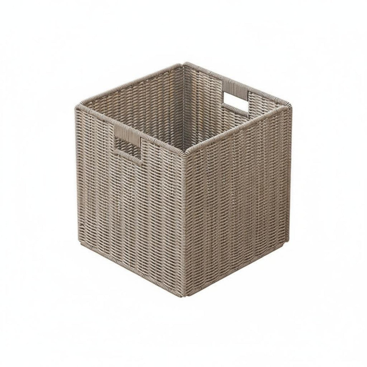 Woven Cube Basket With Handle foldable Woven Cube Built-in Handles for Adults