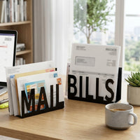 2 Pieces Acrylic Mail Organizer Cutout Lettering Desktop Letter Sorter
